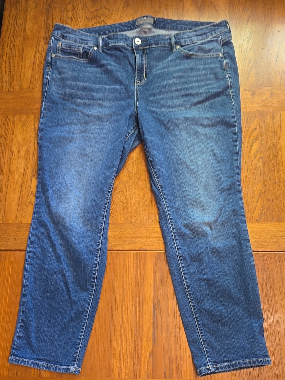 torrid Straight-Leg Mid-Rise Dark Blue Jeans